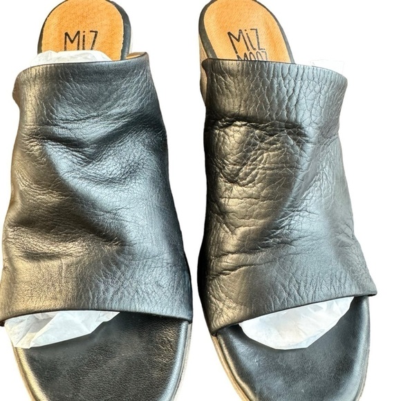 EUC Miz Mooz Silvie mules, leather, block heel, black, size 38 - Picture 6 of 11